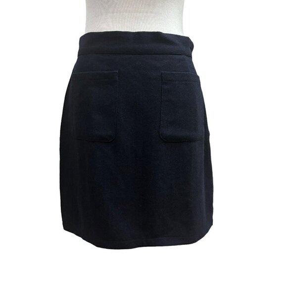 Modcloth Dresses & Skirts - ModCloth Women's Size 8 Mini Pencil Skirt Navy Blue Front Pocket Wool Blend
